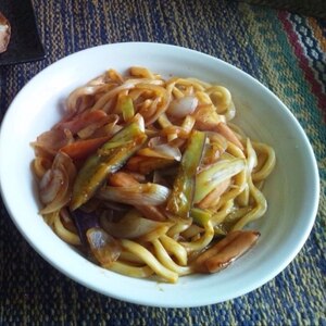 オイスターソースの焼きうどん